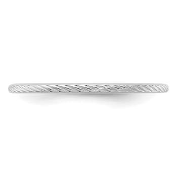 14K White Gold 1.2mm Twisted Wire Pattern Stackable Expressions Band