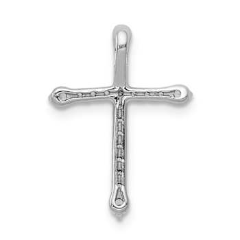 Rhodium Over 14k White Gold Diamond Cross Chain Slide