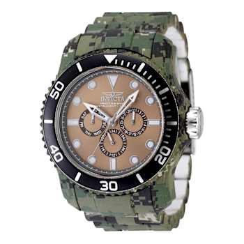 Invicta Pro Diver 48.8mm Khaki Dial Multi-color Stainless Steel
Chronograph Quartz Watch