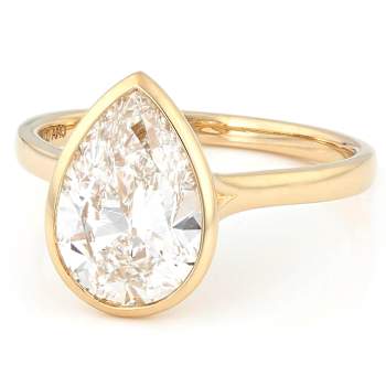 3ct Pear Lab-Grown Diamond Solitaire Ring In 14K Gold
