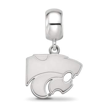 Sterling Silver Rhodium-plated LogoArt Kansas State University Small
Dangle Bead