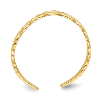 14K Yellow Gold Adjustable Heart Toe Ring