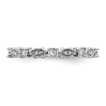 Sterling Silver Stackable Expressions Polished Diamond Ring 0.198ctw