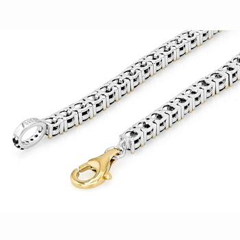 Black Spinel Two-Tone Tennis Bracelet In Rhodium And 18K Gold Over
Sterling Silver 6.50ctw