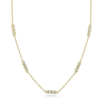 Rachel Zoe CZ Trio Station Necklace in 14K Gold Over Sterling Silver