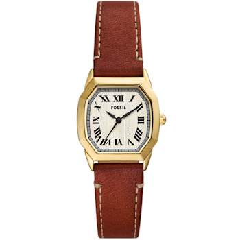 Fossil Harlow 28mm Beige Dial Brown Leather Strap Watch