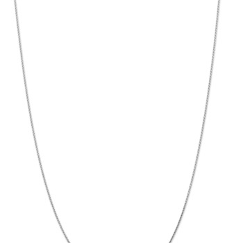 Rhodium Over 14k White Gold 1mm Solid Diamond-Cut Parisian Wheat 16 Inch Chain