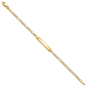 10k Yellow Gold Children's Figaro Link ID Bracelet