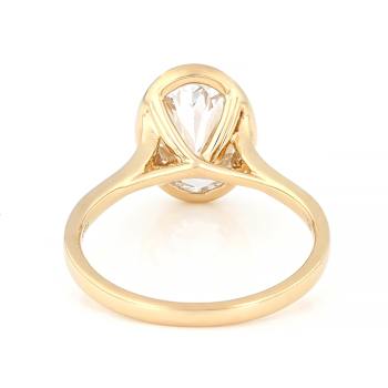 Oval Lab-Grown Diamond Solitaire Ring In Solid 14K Gold