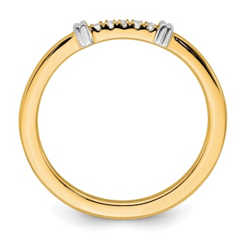 14K Yellow and White Gold Two Tone Stackable Expressions Diamond Ring 0.04ctw