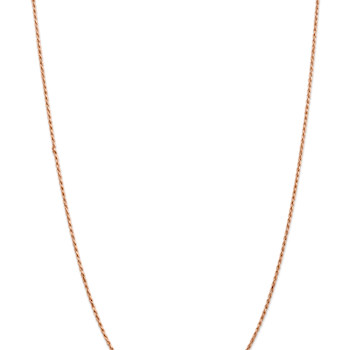 14k Rose Gold 1.8mm Solid Diamond-Cut Rope 24 Inch Chain