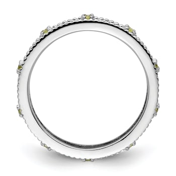 Sterling Silver Stackable Expressions Peridot Ring 0.16ctw