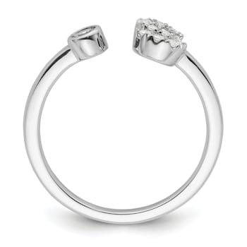 Rhodium Over 14K White Gold Lab Grown Diamond VS/SI GH, Initial S
Adjustable Ring