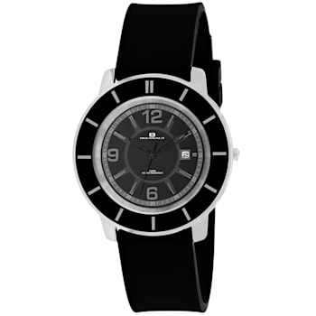 Oceanaut Women's Satin Black Dial, Black Silicone Watch