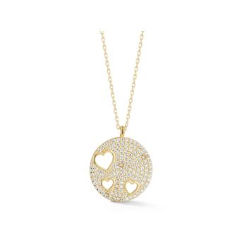 Sterling Statements 14K Yellow Gold Over Sterling Silver Pave Heart
Cut-Out Necklace