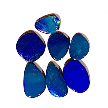 Opal on Ironstone Free-Form Doublet Set of 7 5.80ctw