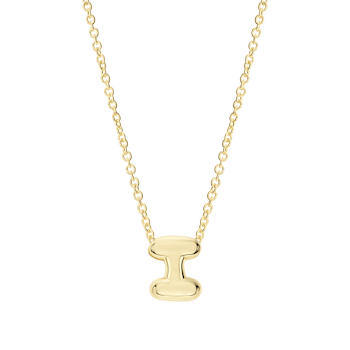CZ Initial I Tennis Necklace And Pendant Set In 14K Gold Over Brass 4.05ctw