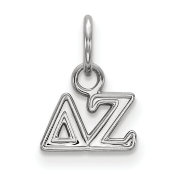 Rhodium Over Sterling Silver LogoArt Delta Zeta Extra Small Pendant