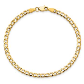 10k Yellow Gold 3.35mm Curb Link Bracelet