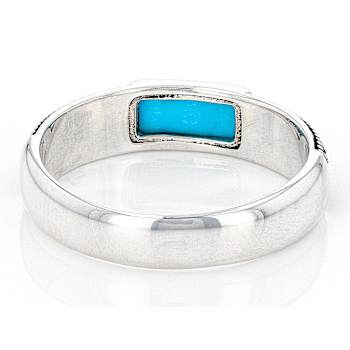 Sleeping Beauty Turquoise Band Ring In Sterling Silver