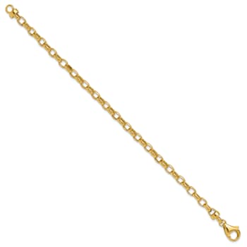 14K Yellow Gold 7.5-inch 4.5mm Polished Fancy Link Bracelet