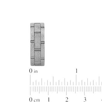 Robert Alton Men's Brick Pattern 8mm Band Ring In Tungsten