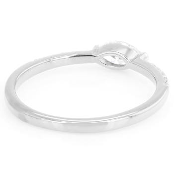 Marquise And Round Lab-Grown Diamond Band Ring In Sterling Silver 0.40ctw