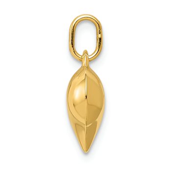 14k Yellow Gold 3D Polished Puffed Heart Pendant