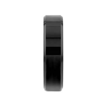 INFINITY Black Tungsten Ring with Beveled Edges 6mm