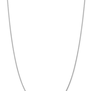 Rhodium Over 18K White Gold 1.15mm Solid Diamond-Cut Cable 20 Inch Chain