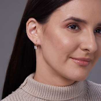 White Cubic Zirconia 14k Yellow Gold Earrings With Velvet Gift Box 1.00ctw