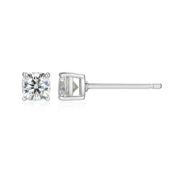 Square Cushion Cut Moissanite Platineve Stud Earrings 0.66ctw DEW