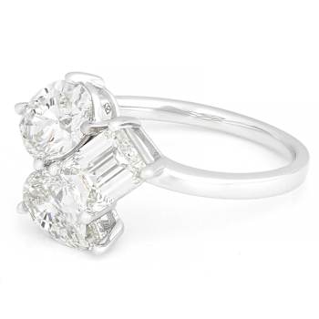 Symbolic Lab-Grown Diamond Multi-Shape Three-Stone Ring In 14K White Gold