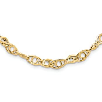 14K Yellow Gold Polished Fancy Link 18.25-inch Necklace
