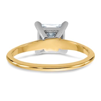 14K Yellow Gold With White Gold Accents 1 3/4ctw D E F Pure Light
Princess Moissanite Solitaire Ring