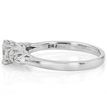 Strontium Titanate And Moissanite Asscher-Cut Ring In Sterling Silver 0.91ctw