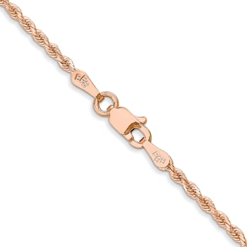 14k Rose Gold 1.75mm Solid Diamond-Cut Rope 18 Inch Chain