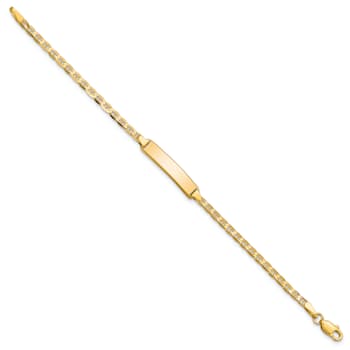 14k Yellow Gold Flat Mariner Link ID Bracelet
