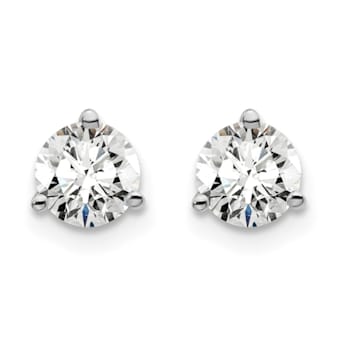 14K White Gold Lab Grown Diamond 1 1/4ctw VS/SI GH 3 Prong Earrings