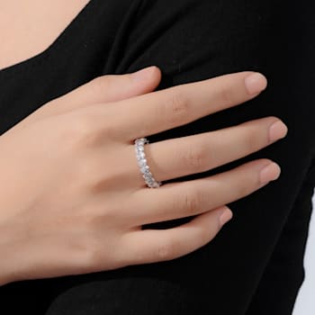 White Cubic Zirconia Platinum Over Sterling Silver Ring 3.60ctw
