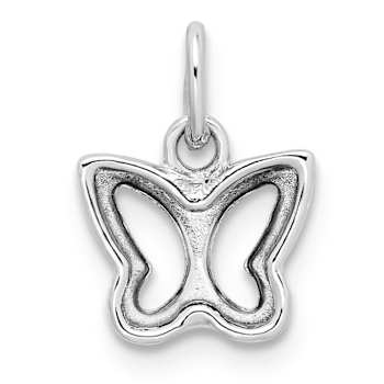 Rhodium Over 14k White Gold Cut-Out Butterfly Pendant