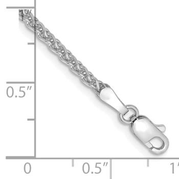 14k White Gold 1.8mm Solid Diamond-cut Spiga Chain