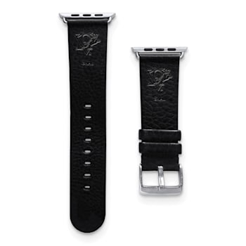 Gametime NHL Pittsburgh Penguins Black Leather Apple Watch Band (42/44mm
S/M). Watch not included.