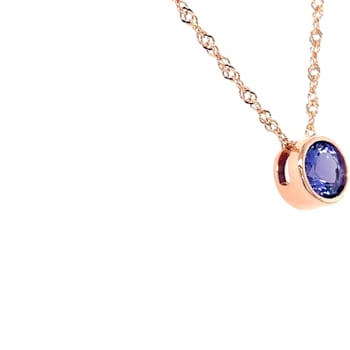 Round Tanzanite and Cubic Zirconia 18K Rose Gold Over Sterling Silver
Pendant with chain, 2.15ctw.