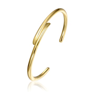 Bypass Cuff Bracelet In 14K Gold Over Brass