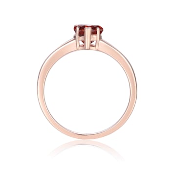 Heart Shape Garnet 14K Rose Gold Over Sterling Silver Solitaire Ring, 1.00ct