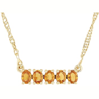 Yellow Sapphire Bar Necklace In 18K Gold Over Sterling Silver 0.99ctw