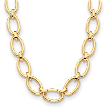 18K Yellow Gold 17.4mm Oval Link 18-inch Necklace