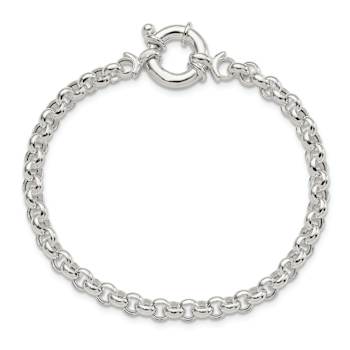 Sterling Silver Polished Rolo Fancy Bracelet
