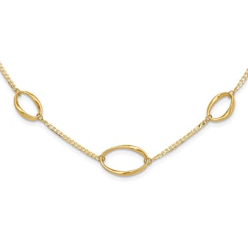14K Yellow Gold Polished Oval Link 20-inch Necklace